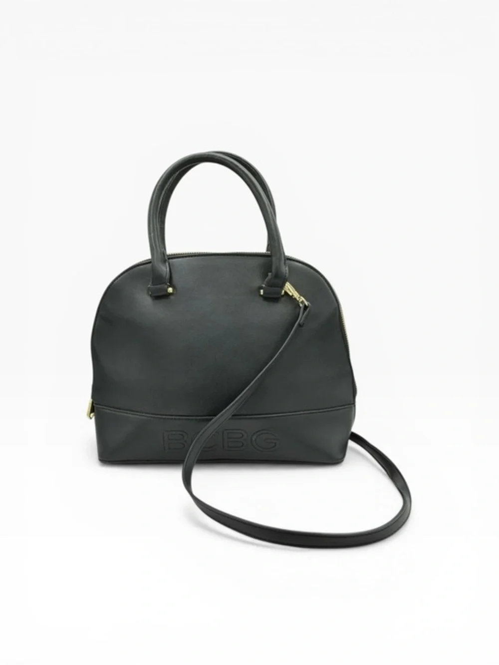 BCBG Black Dome Satchel with Detachable Crossbody Strap